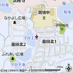 奈良県生駒郡斑鳩町龍田北周辺の地図