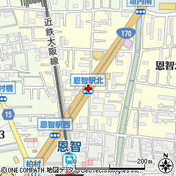 恩智駅北周辺の地図