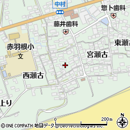 愛知県田原市赤羽根町西瀬古周辺の地図