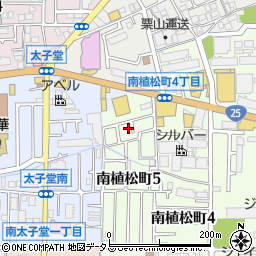大阪府八尾市南植松町5丁目40周辺の地図