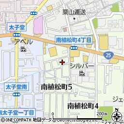 大阪府八尾市南植松町5丁目50周辺の地図
