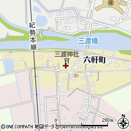 三重県松阪市六軒町周辺の地図
