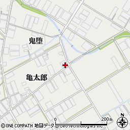 愛知県田原市若見町亀太郎周辺の地図