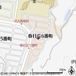 三重県名張市春日丘６番町周辺の地図