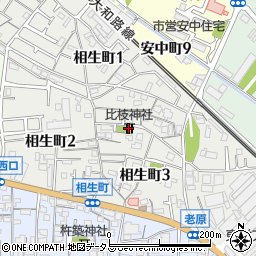 比枝神社周辺の地図