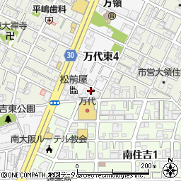 住吉万代東郵便局周辺の地図