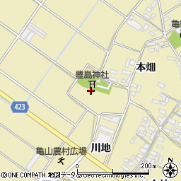 愛知県田原市亀山町十七畑周辺の地図