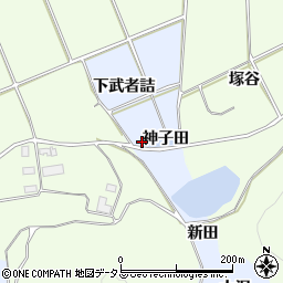 愛知県田原市小塩津町神子田周辺の地図