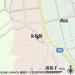 愛知県田原市福江町女松原周辺の地図
