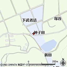愛知県田原市小塩津町（神子田）周辺の地図