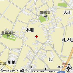 愛知県田原市亀山町本畑周辺の地図