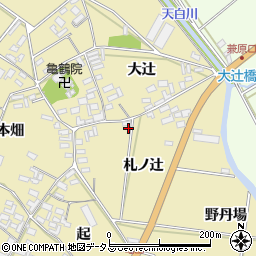 愛知県田原市亀山町札ノ辻周辺の地図