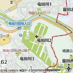 奈良県生駒郡平群町竜田川周辺の地図