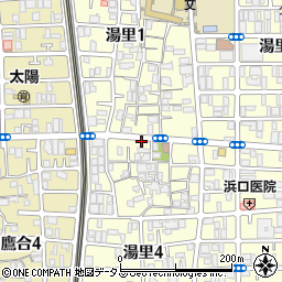 ＊大阪市東住吉区湯里4丁目17[宮脇]駐車場周辺の地図