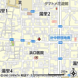 大阪府大阪市東住吉区湯里周辺の地図