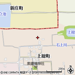 奈良県天理市上総町周辺の地図