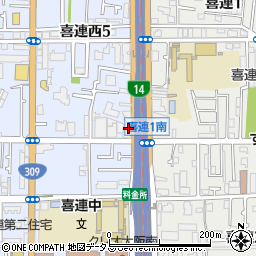 ライフデリ大阪平野・東住吉店周辺の地図