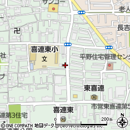 平野喜連東郵便局 ＡＴＭ周辺の地図