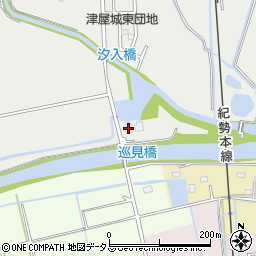 津屋城排水機場周辺の地図
