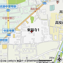 奈良県生駒郡斑鳩町東福寺周辺の地図