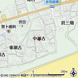 愛知県田原市赤羽根町中瀬古周辺の地図