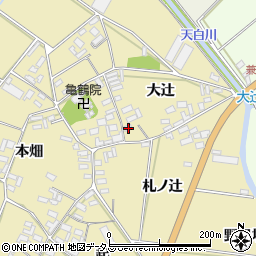 愛知県田原市亀山町大辻27周辺の地図