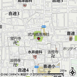 式内楯原神社周辺の地図