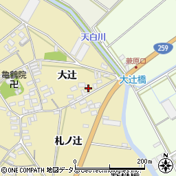 愛知県田原市亀山町大辻41周辺の地図