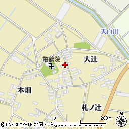 愛知県田原市亀山町地ノ神周辺の地図