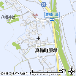岡山県倉敷市真備町服部1884周辺の地図