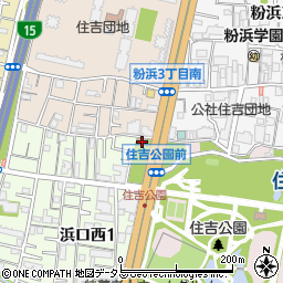 大阪府住吉公園集会所周辺の地図