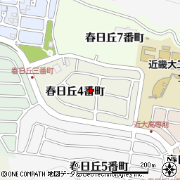 三重県名張市春日丘４番町周辺の地図