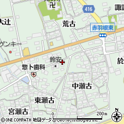 愛知県田原市赤羽根町東瀬古41周辺の地図