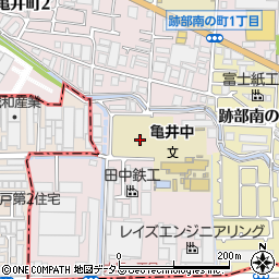 大阪府八尾市南亀井町周辺の地図