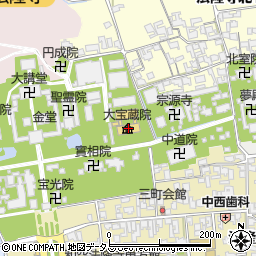 法隆寺大宝蔵院周辺の地図