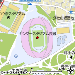 ヤンマースタジアム長居（長居陸上競技場）周辺の地図