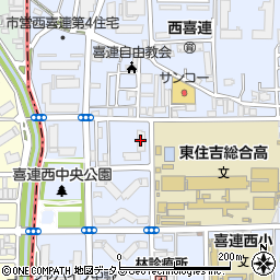 大阪市営西喜連第４住宅２号館周辺の地図