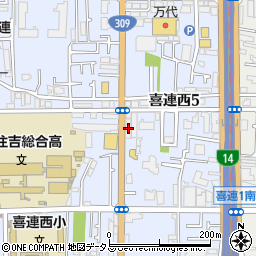 八剣伝 平野店周辺の地図