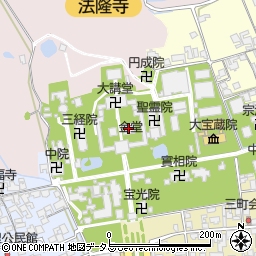 法隆寺 金堂周辺の地図