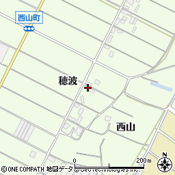 愛知県田原市西山町穂波周辺の地図