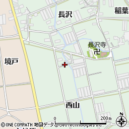 愛知県田原市長沢町西山周辺の地図