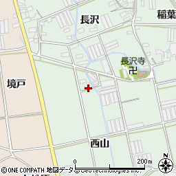 愛知県田原市長沢町（西山）周辺の地図