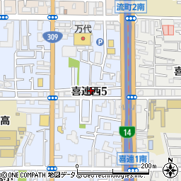 タイムズ喜連西第２駐車場周辺の地図