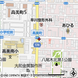 美容プラージュ　八尾店周辺の地図