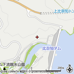 比奈知ダム周辺の地図