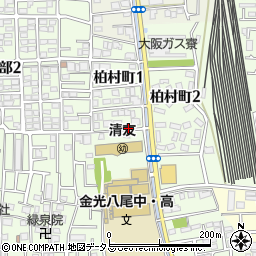 大阪府八尾市柏村町1丁目周辺の地図