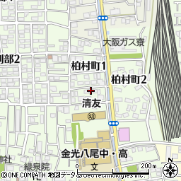 大阪府八尾市柏村町1丁目38周辺の地図