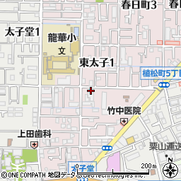 大阪府八尾市東太子周辺の地図