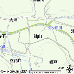 愛知県田原市山田町鉢山周辺の地図