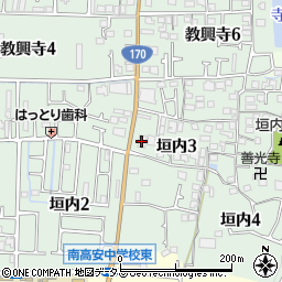セブンイレブン八尾垣内３丁目店周辺の地図